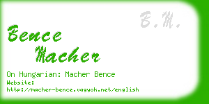 bence macher business card